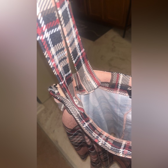 SHEIN EZwear plaid print suspender dress size large - Picture 3 of 4